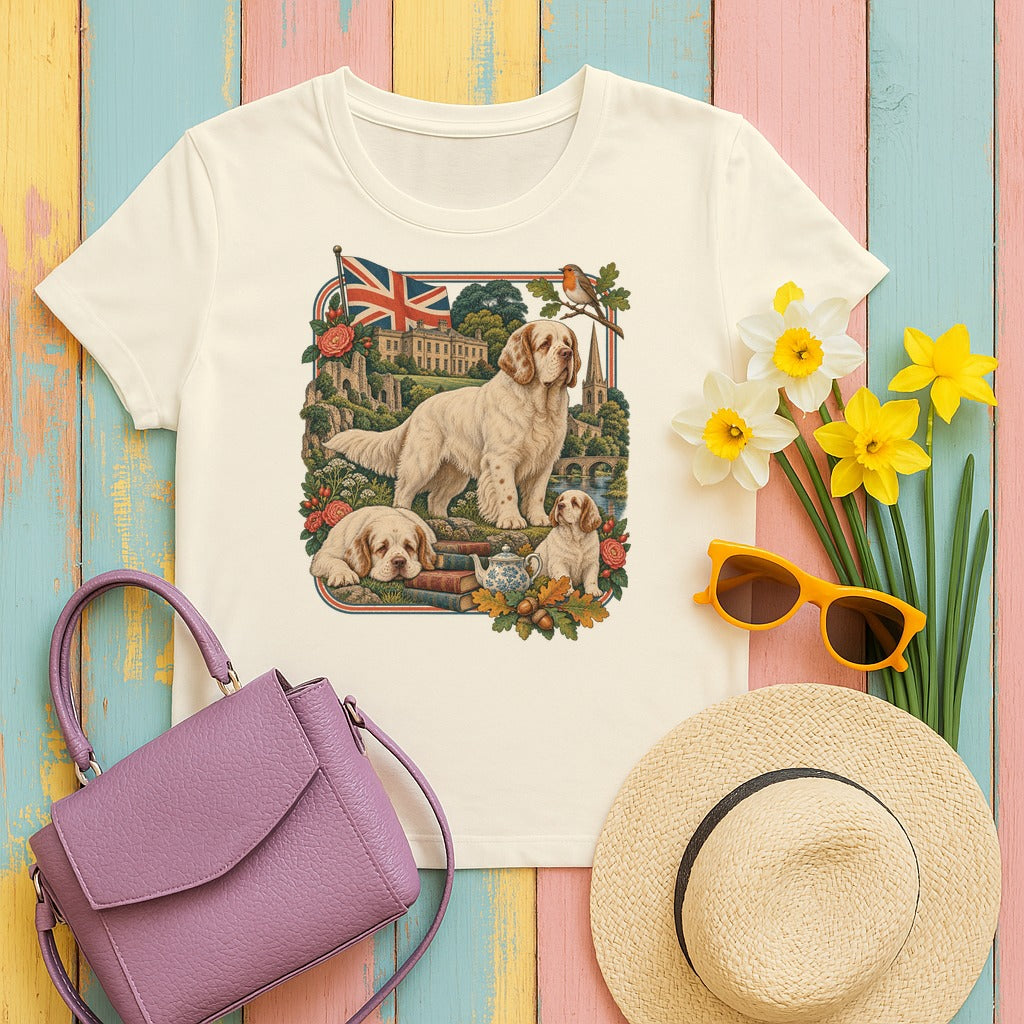 Clumber Spaniel England Heritage tee, Natural