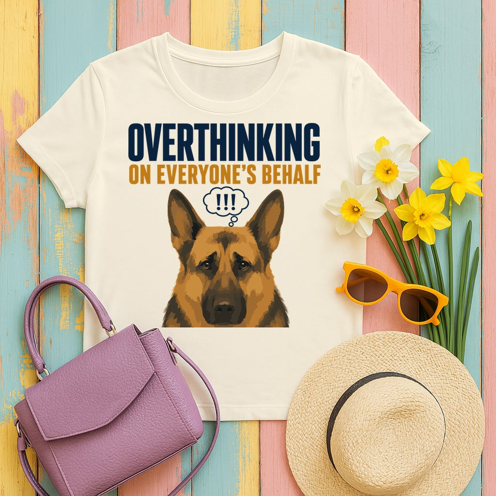 Overthinking German Shepherd T-Shirt in Natural