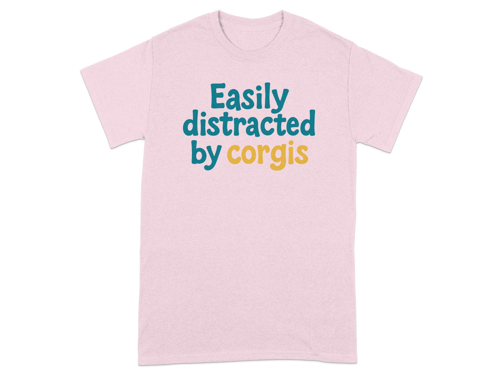 Easily distracted by corgis graphic tee product