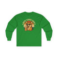 Best Corgi Dad Beer Lover Dog Retro Style Art Long Sleeve Tee in Irish Green