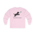 Stay Playful Gordon Setter Long Sleeve Tee in Light Pink
