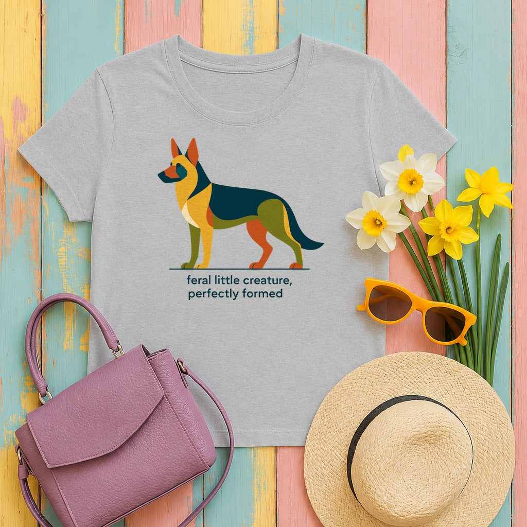 Feral Creature German Shepherd T-Shirt in Sport Grey
