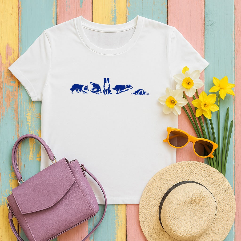 Heritage Collie Motion Graphic T-Shirt in White