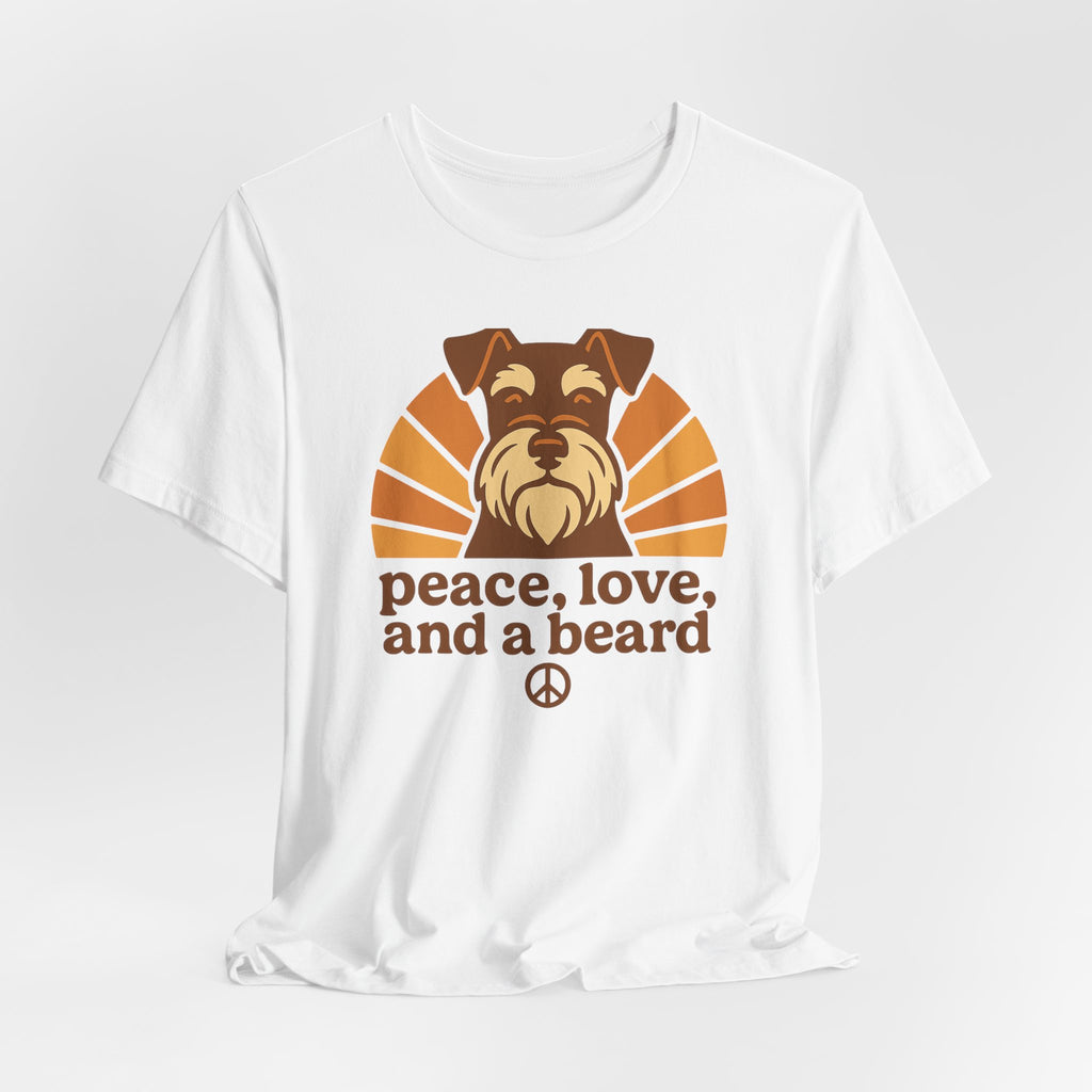 Peace Love and a Beard Schnauzer T-Shirt