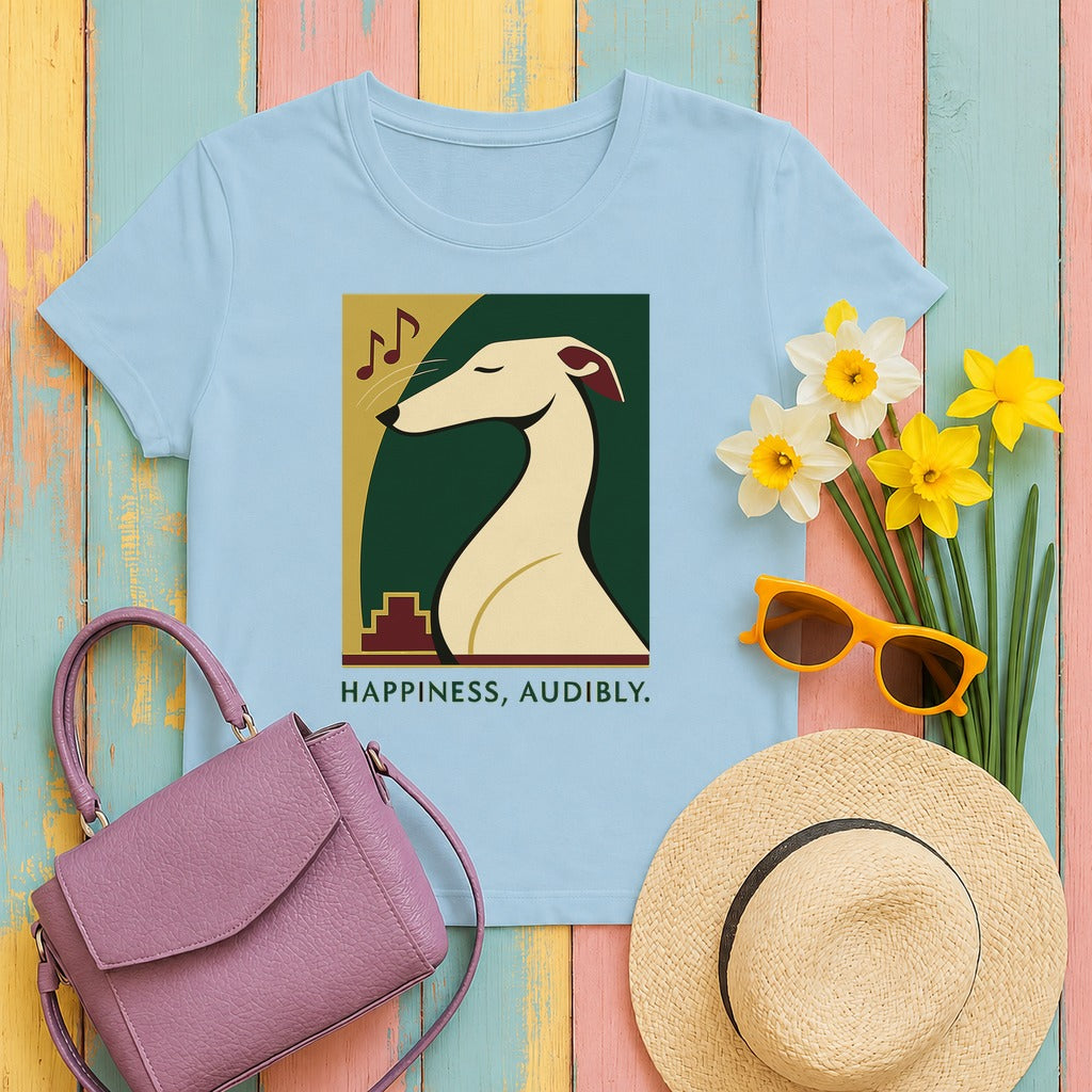 Greyhound Happiness Audibly Tee in Light Blue