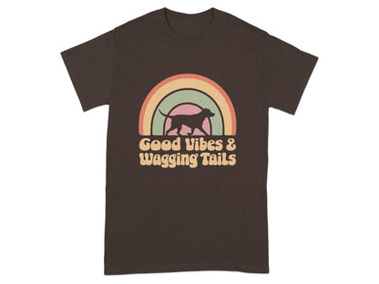 Good Vibes and Wagging Tails Rainbow T-shirt product