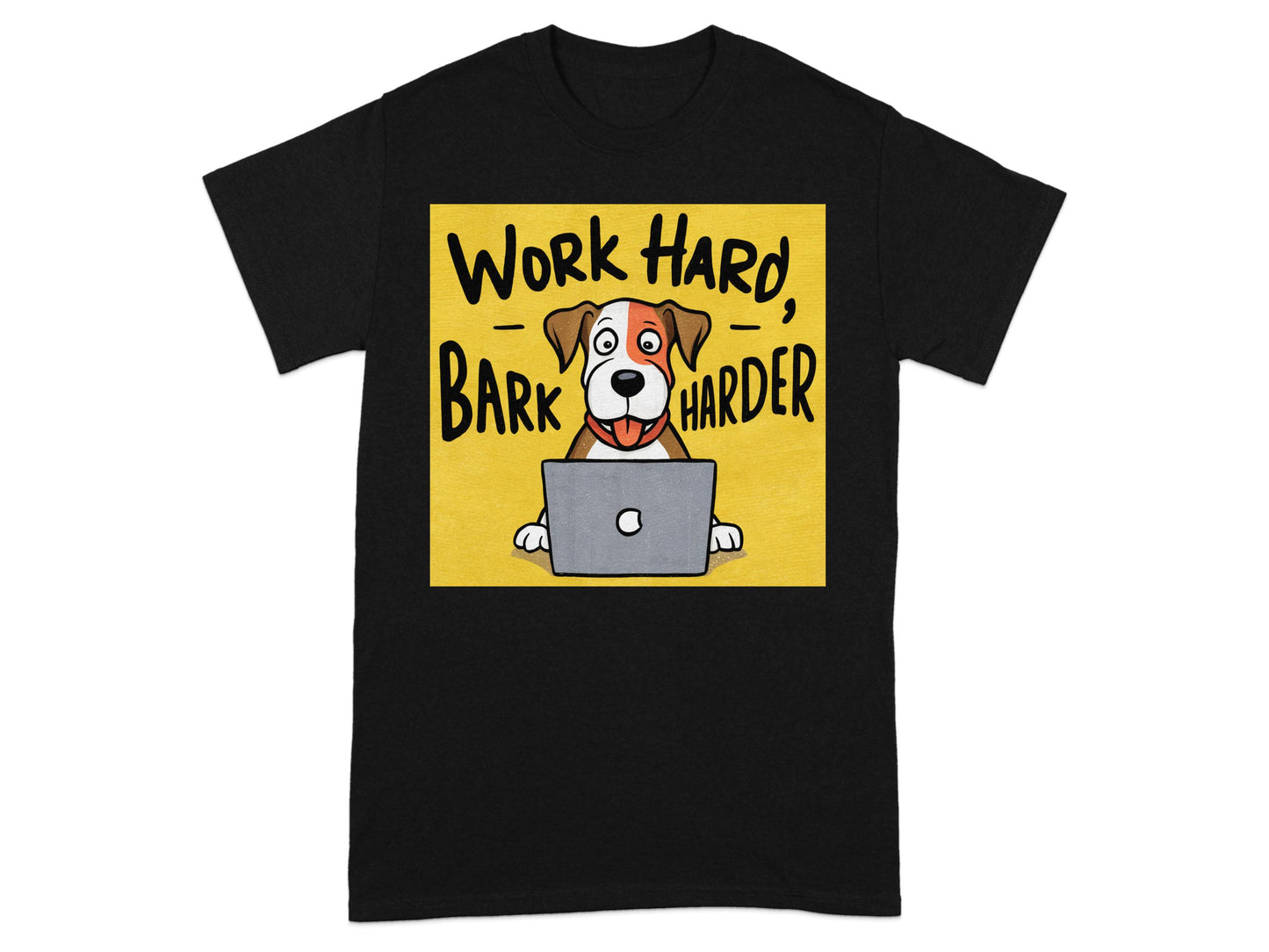 Work Hard Bark Harder Dog with Laptop Design product