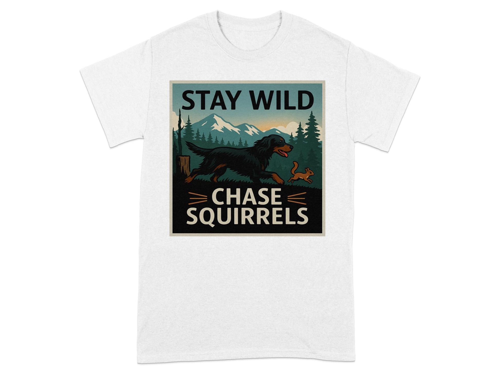 Stay Wild Chase Squirrels Graphic T-shirt product type