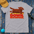 Down With Emphasis Chocolate Lab T-Shirt in Athletic Heather