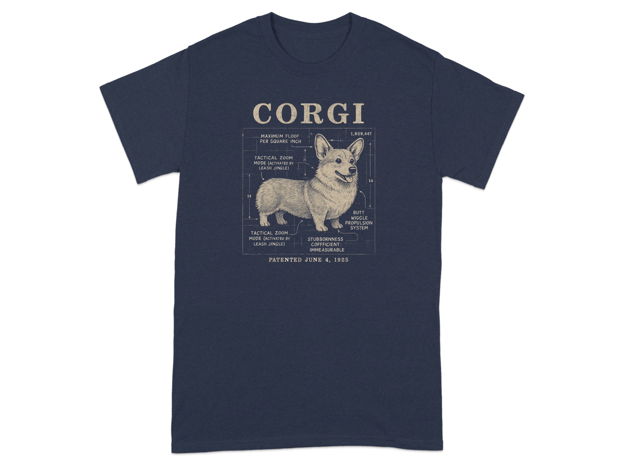 Tactical Zone Diagram Corgi Graphic T-shirt