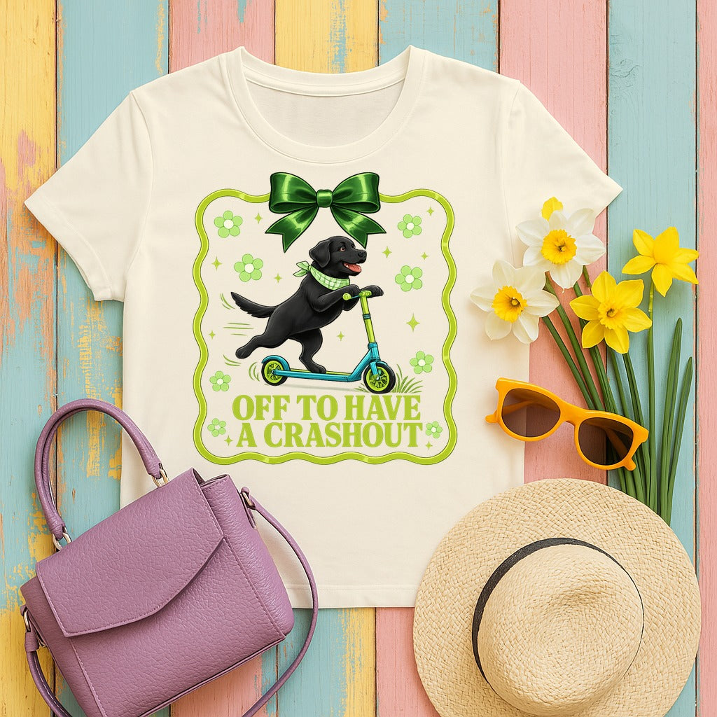 Whimsical Labrador Crashout T-Shirt in Natural
