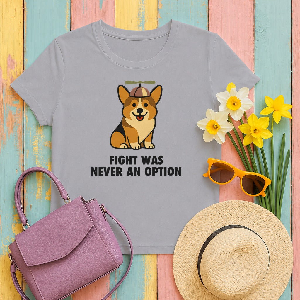 Corgi Fight Was Never An Option Tee in Athletic Heather