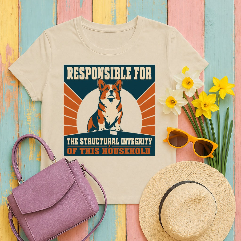 Structural Integrity Corgi Graphic T-shirt in Sand