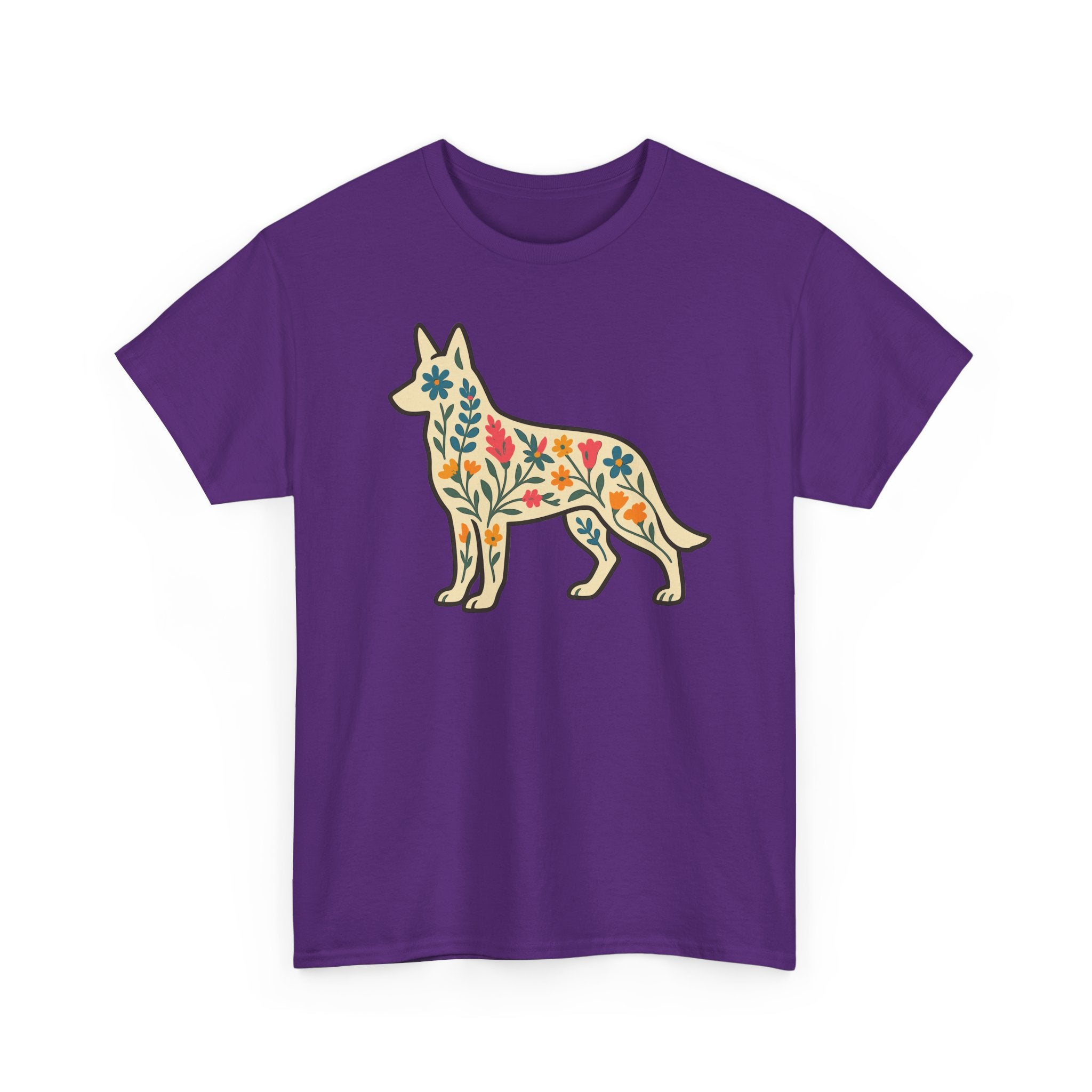 Floral German Shepherd T-Shirt