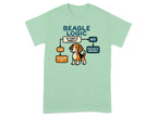 Light green t-shirt with Beagle Logic flowchart and cartoon beagle.