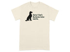 Cream t-shirt with black Gordon Setter silhouette and text.