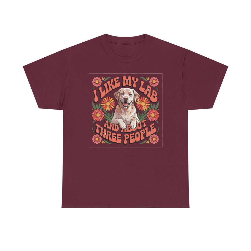 I Like My Lab And About Three People Flower Design T-Shirt