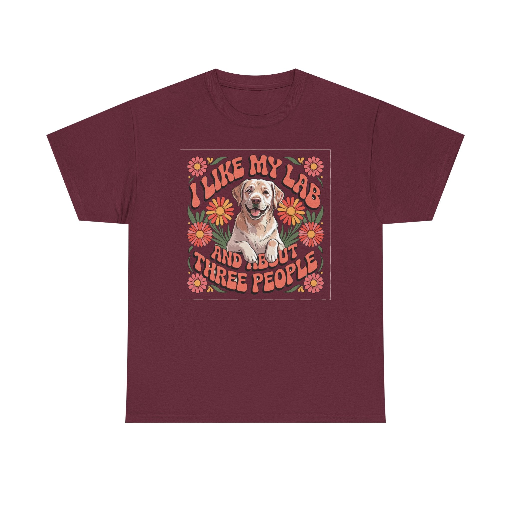 I Like My Lab And About Three People Flower Design T-Shirt