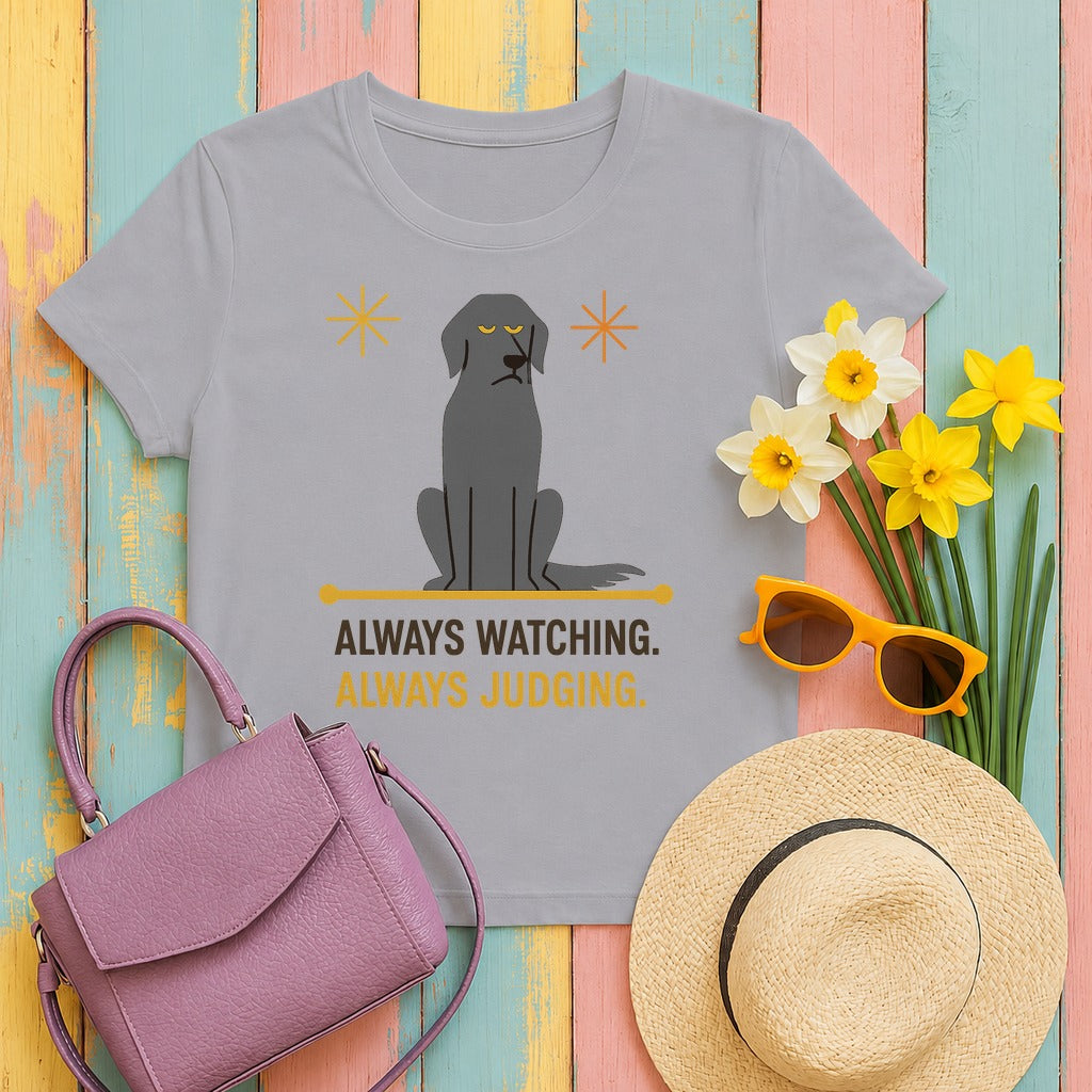 Flat-Coat Always Watching Always Judging Tee in Athletic Heather