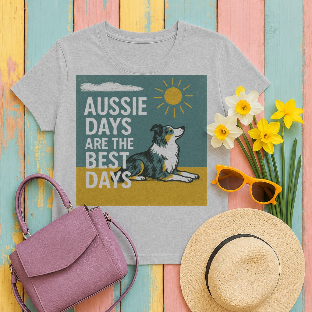 Aussie Days Are The Best Days Graphic T-shirt in Sport Grey