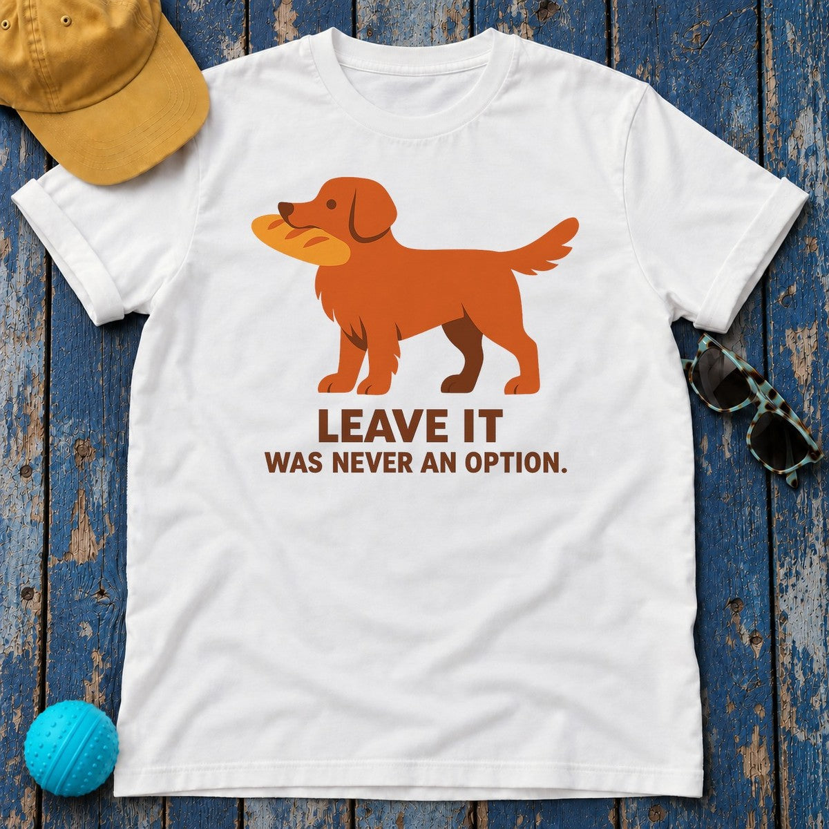 Nova Scotia Duck Tolling Retriever Leave It Tee in White