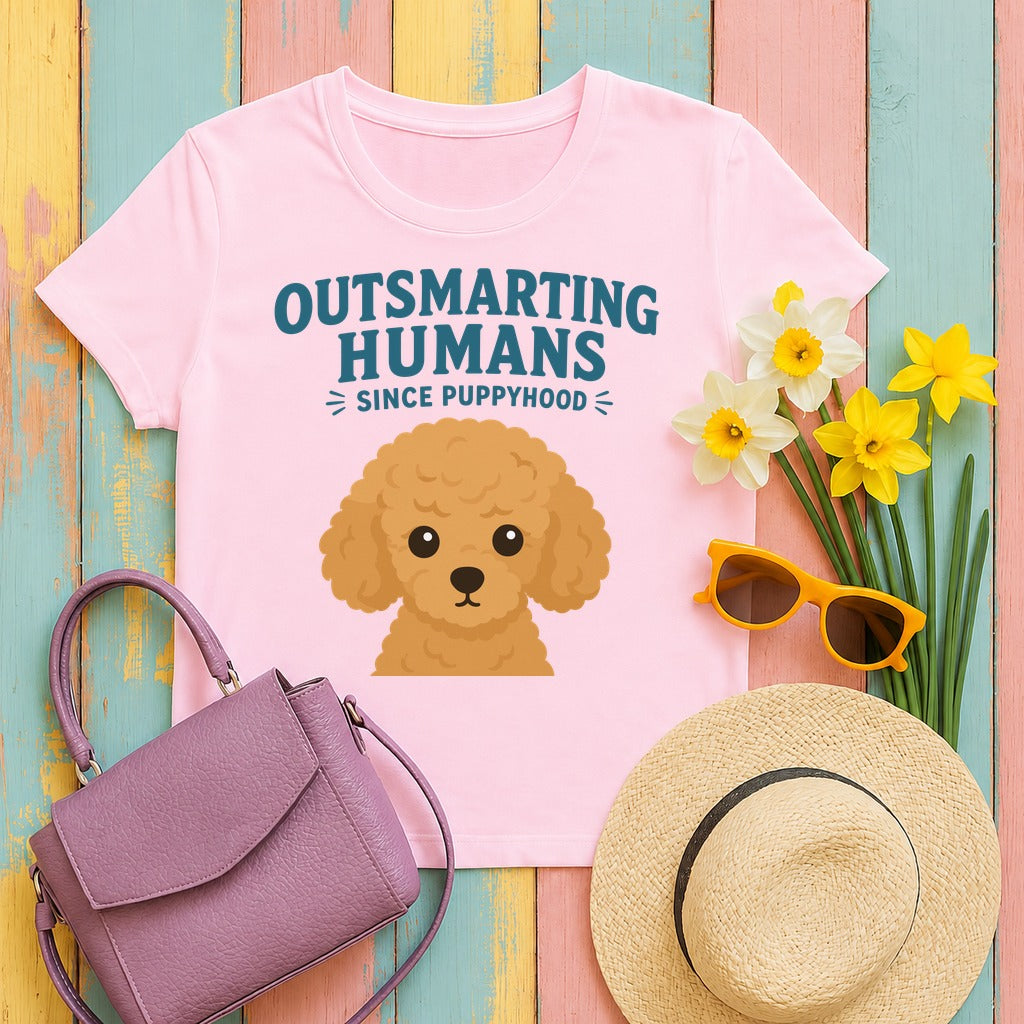 Outsmarting Poodle T-Shirt in Light Pink