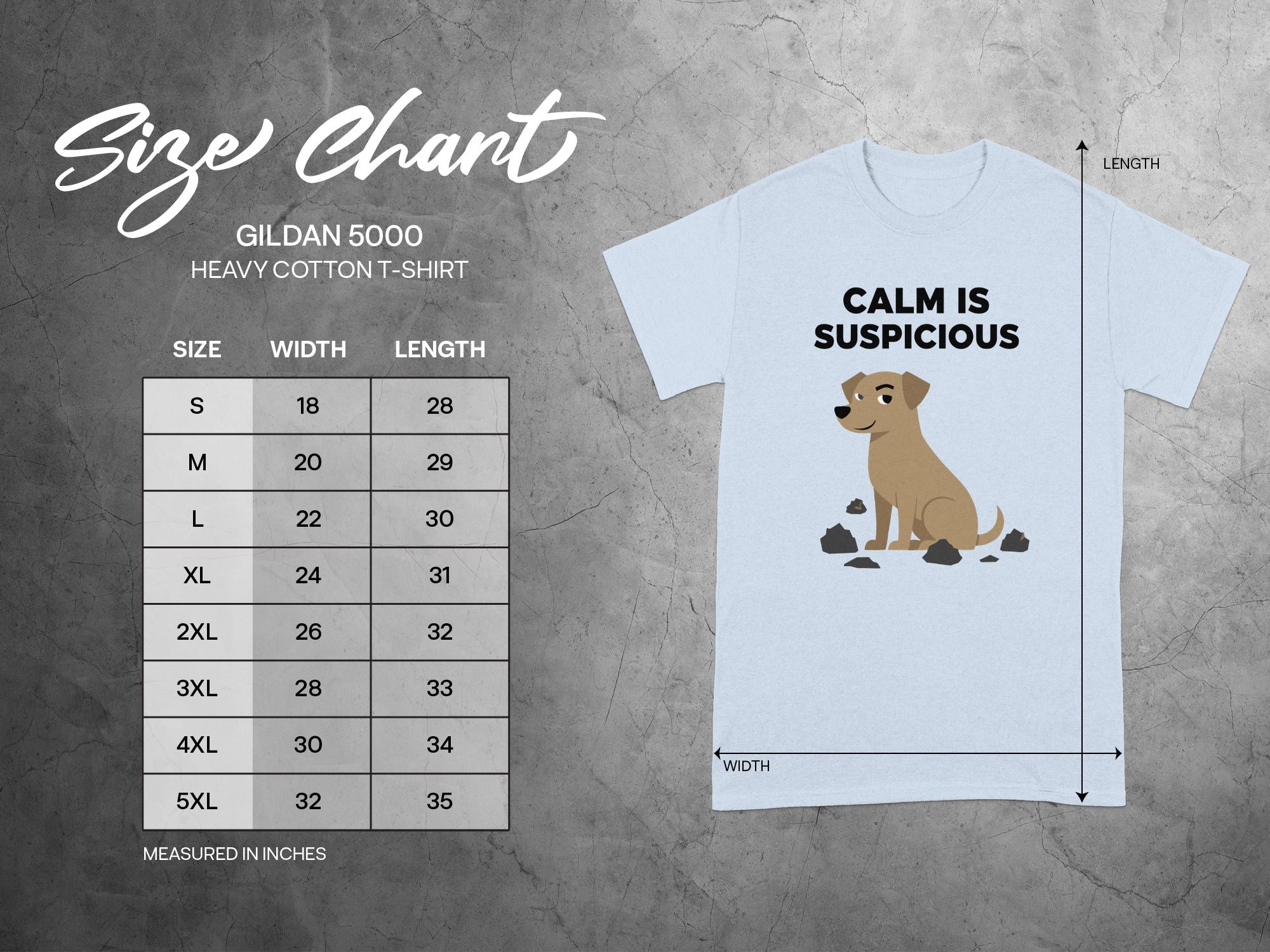 Calm is Suspicious Dog Graphic T-Shirt