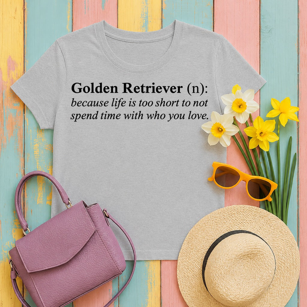 Golden Retriever Definition T-Shirt in Sport Grey