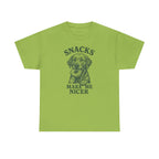 Snacks Make Me Nicer Labrador With Donut Graphic Novelty T-Shirt