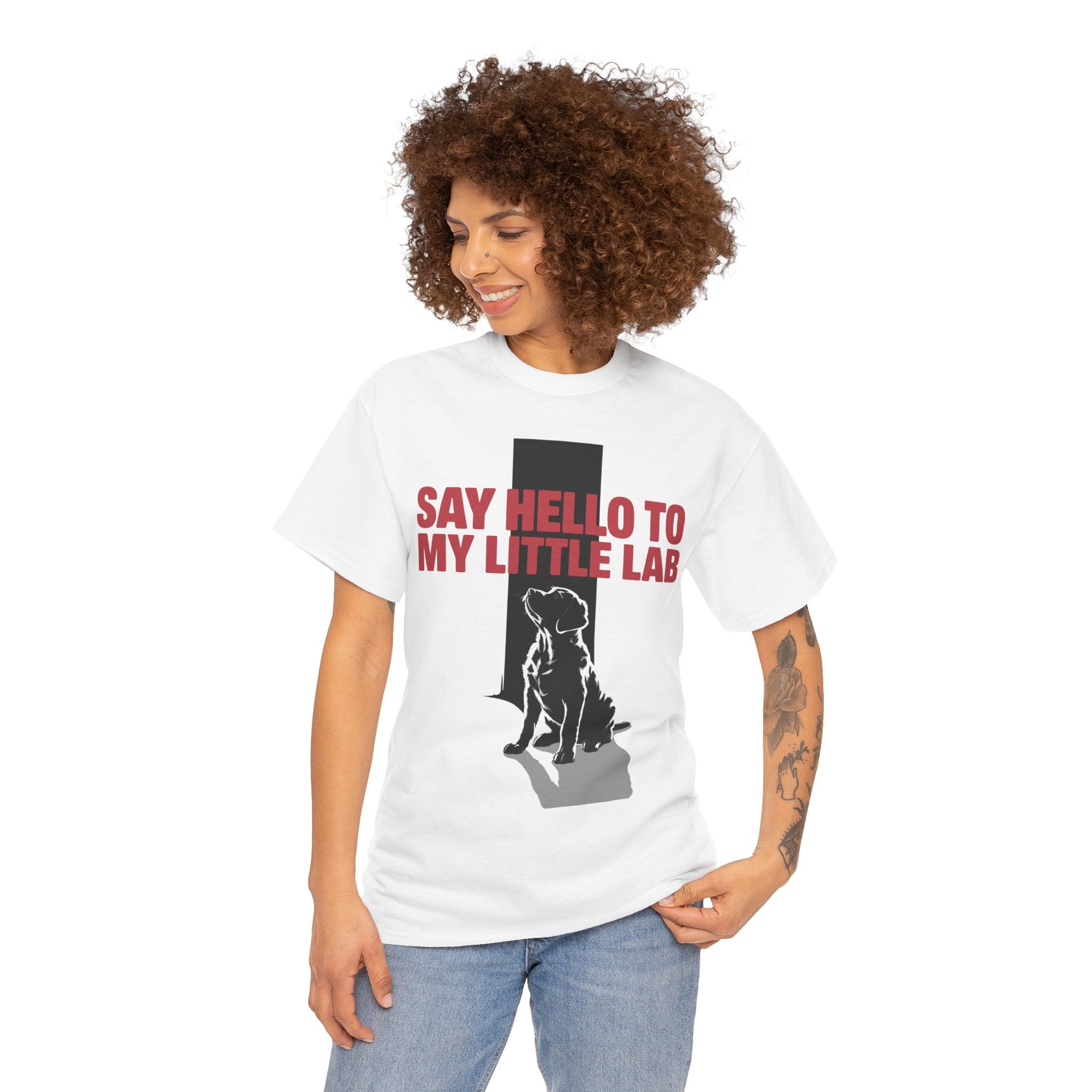 "Say hello to my little lab" - Dog Lover Gift - Lab Puppy Unisex T-shirt