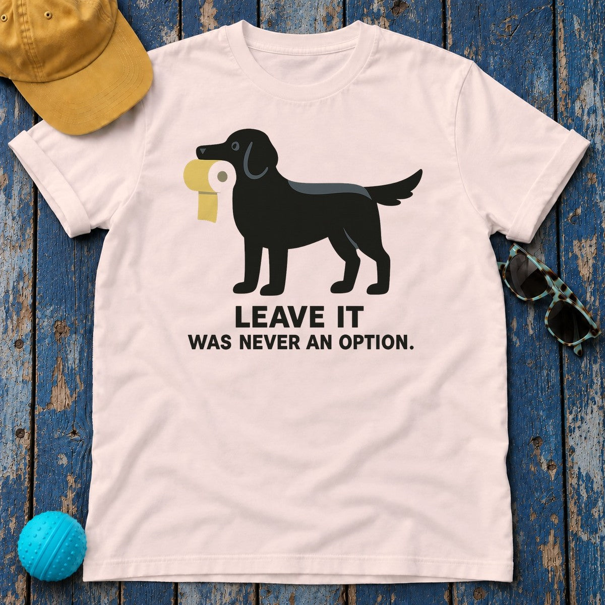 Flat-Coated Retriever Leave It Tee in Soft Pink