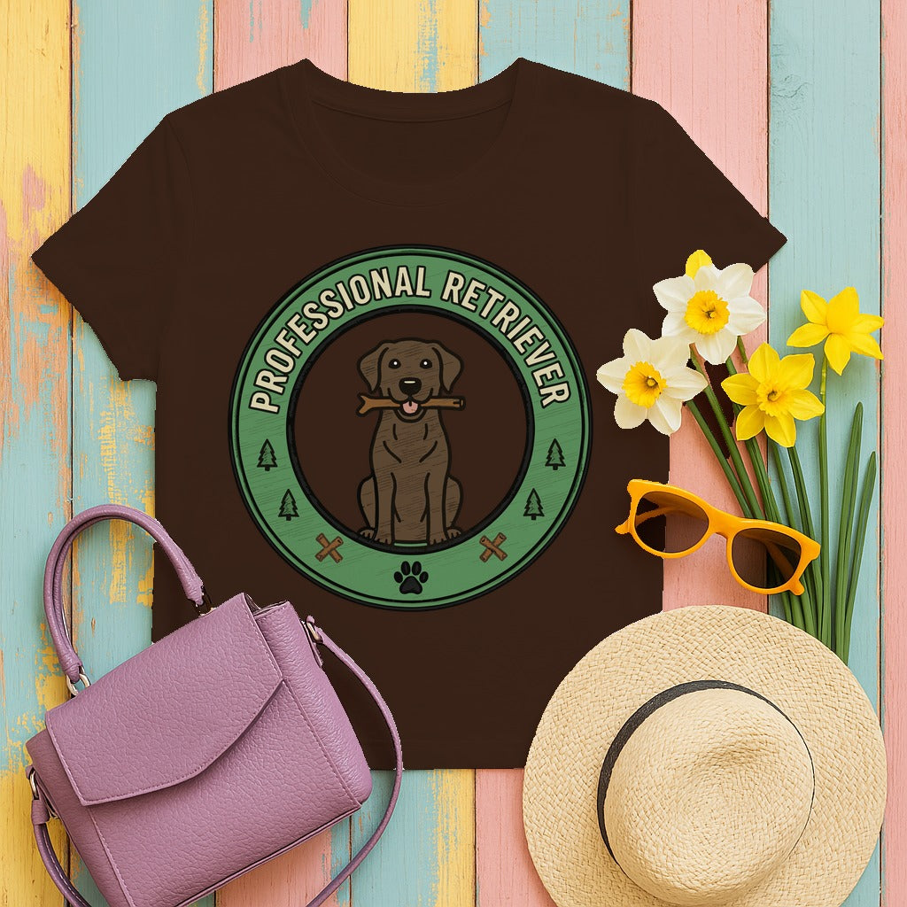 Professional Retriever Chocolate Labrador T-Shirt in Dark Chocolate