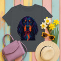 Polygon Art Style Gordon Setter T-Shirt in Charcoal