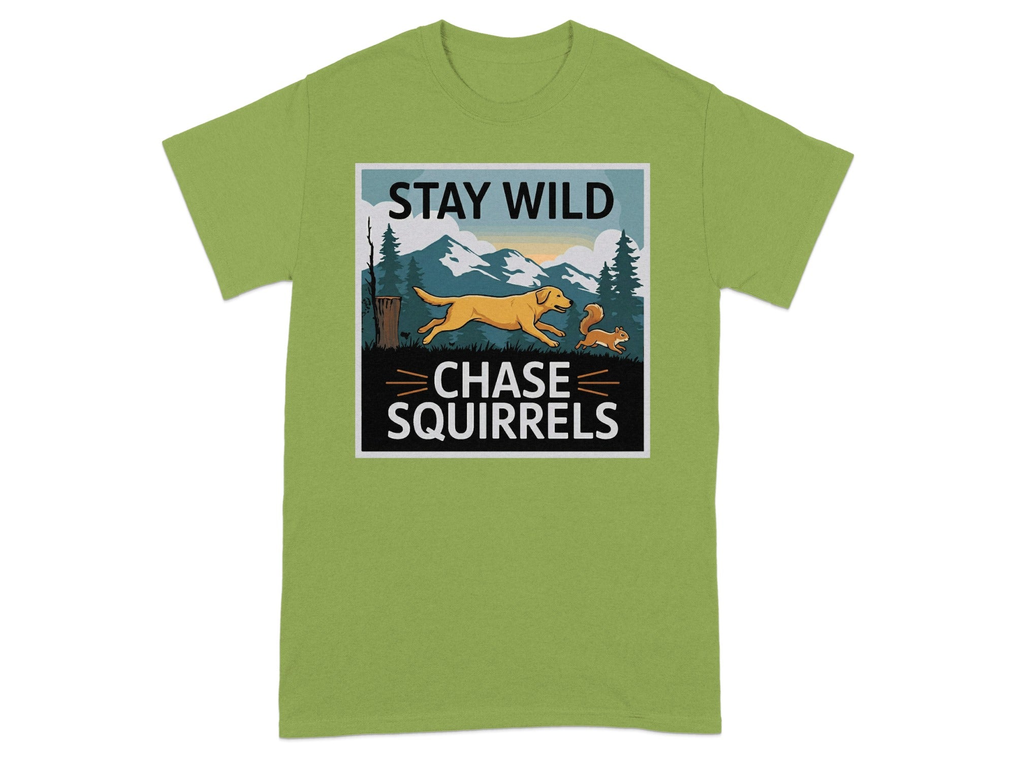 Stay Wild Chase Squirrels Graphic T-Shirt