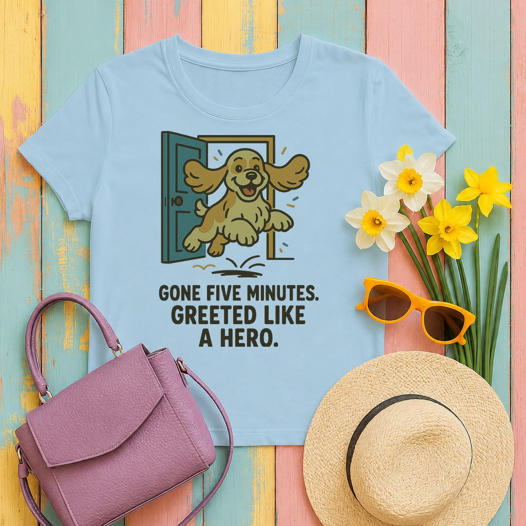 cocker spaniel hero-welcome tee flat lay hero