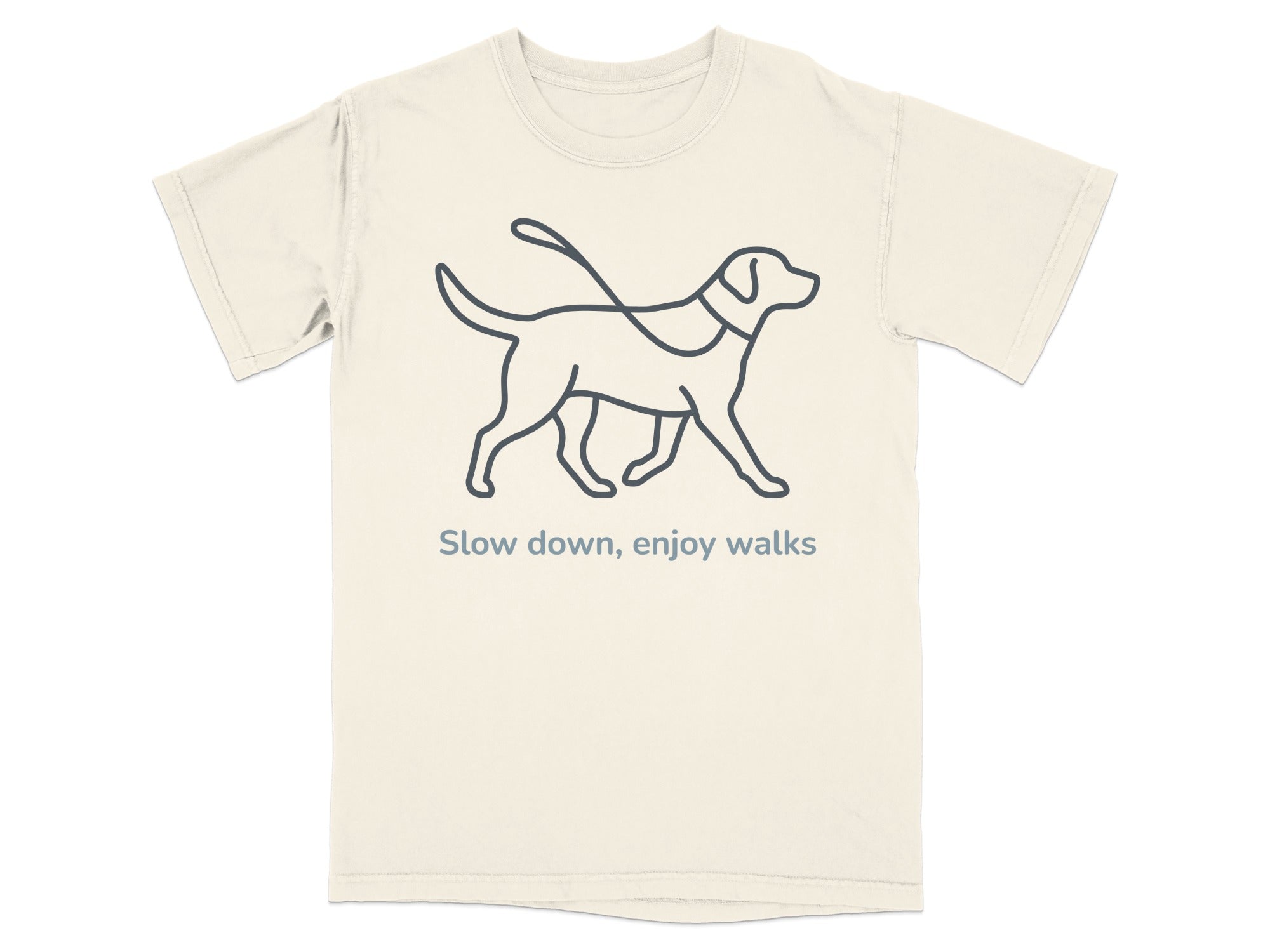 Slow down enjoy walks dog print t-shirt product