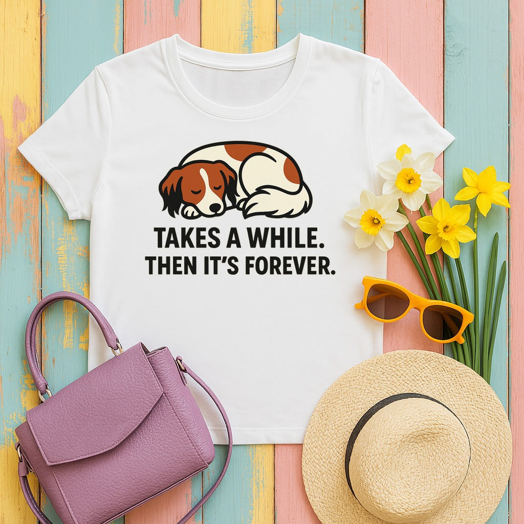 Kooikerhondje Takes A While Tee in White