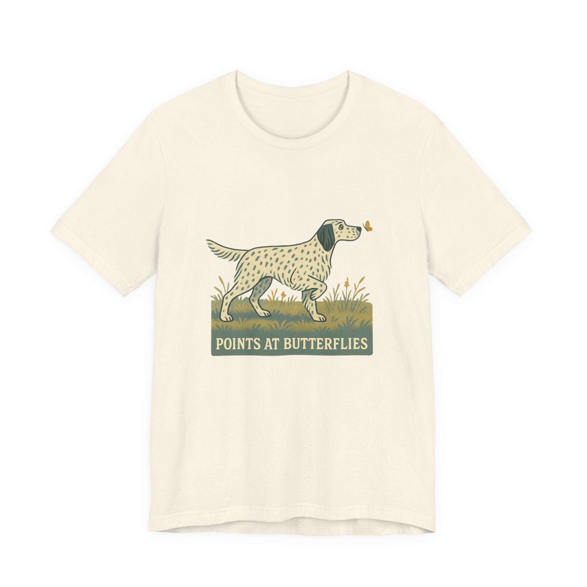 English Setter Points at Butterflies Tee