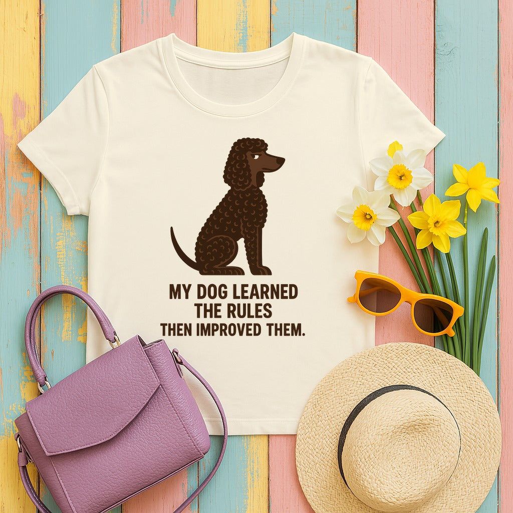 Irish Water Spaniel Learned The Rules Tee in Natural