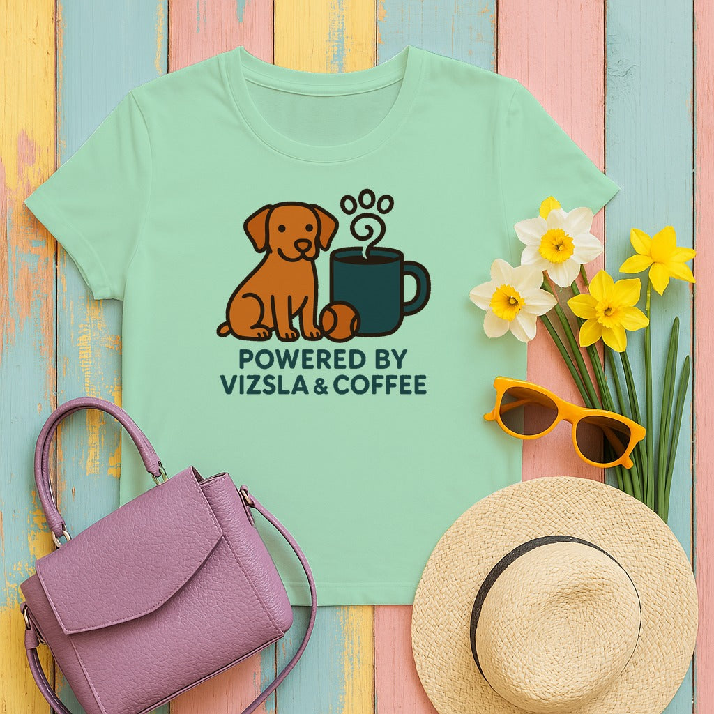 The Vizsla & Coffee Energy Blend T-Shirt in Mint Green