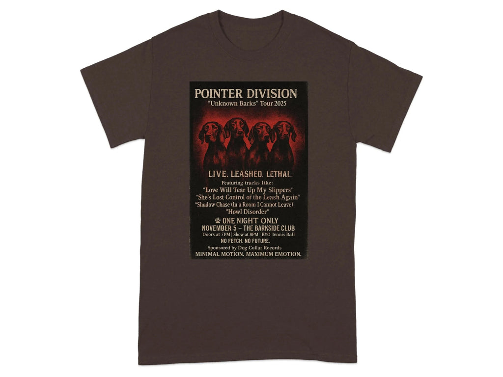 Pointer Division Unknown Barks Tour 2025 Concert T-Shirt Dark Chocolate T-shirt