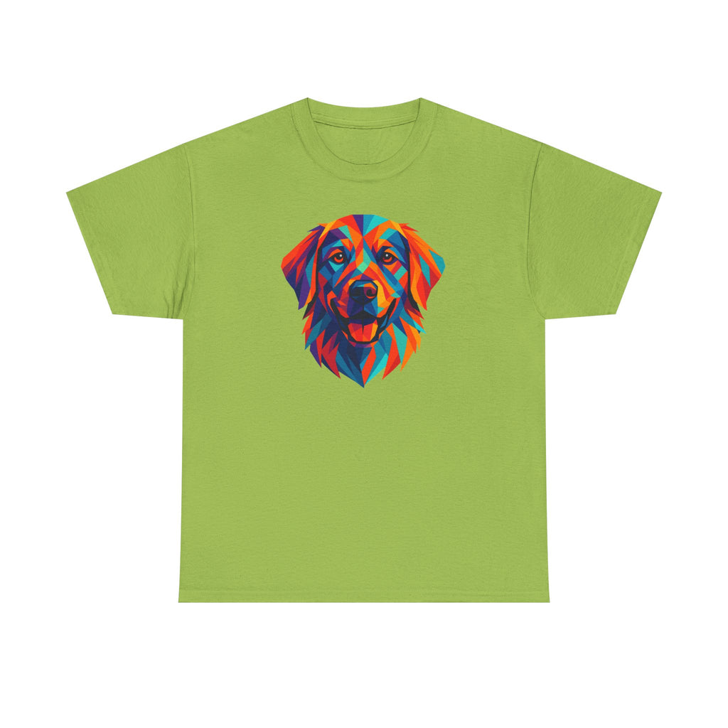 Geometric Golden Retriever Dog Colorful Art T-Shirt