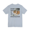 Every Walk Corgi Dog Detective Back Print Tee in Light Blue, back