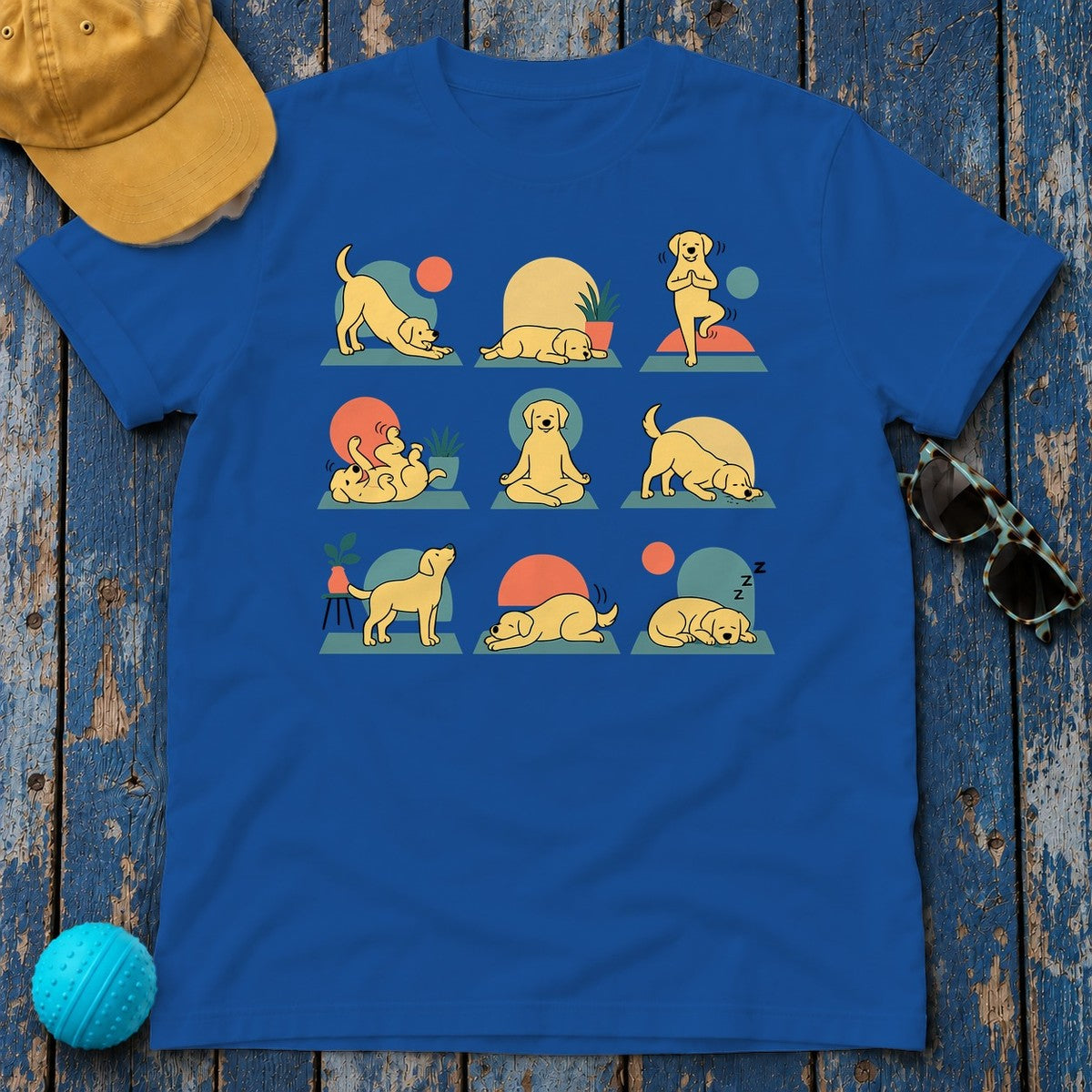 Lab Zen Poses T-Shirt in Royal
