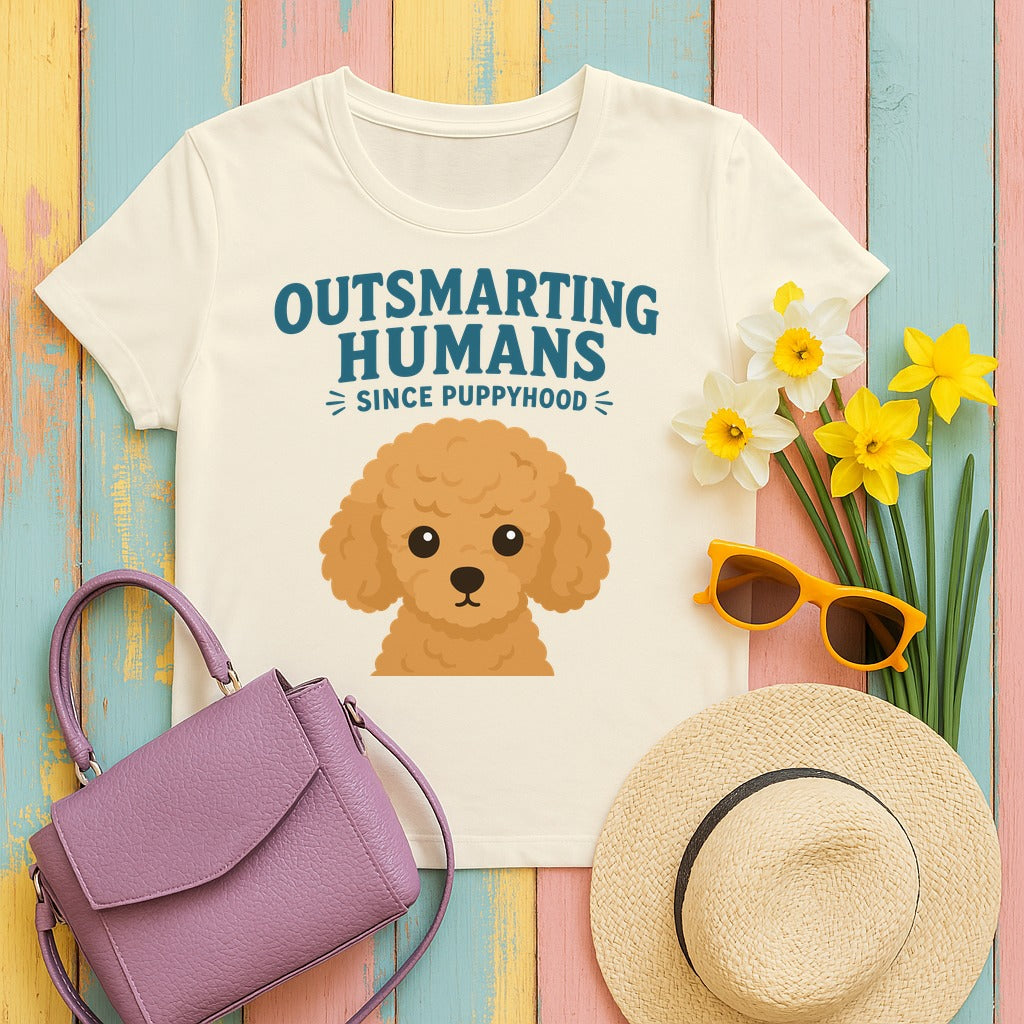 Outsmarting Poodle T-Shirt in Natural