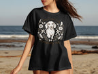 Black t-shirt with a dachshund illustration and text "Sorry I'm late I was crashing out".