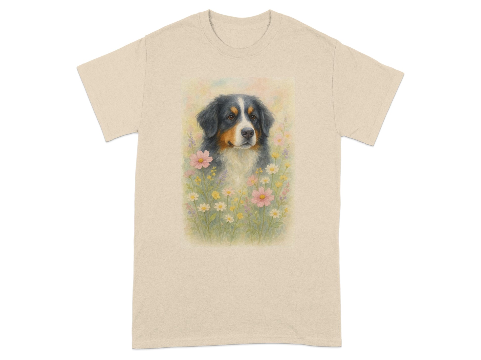 Dog Surrounded by Flowers Graphic T-Shirt Product Type