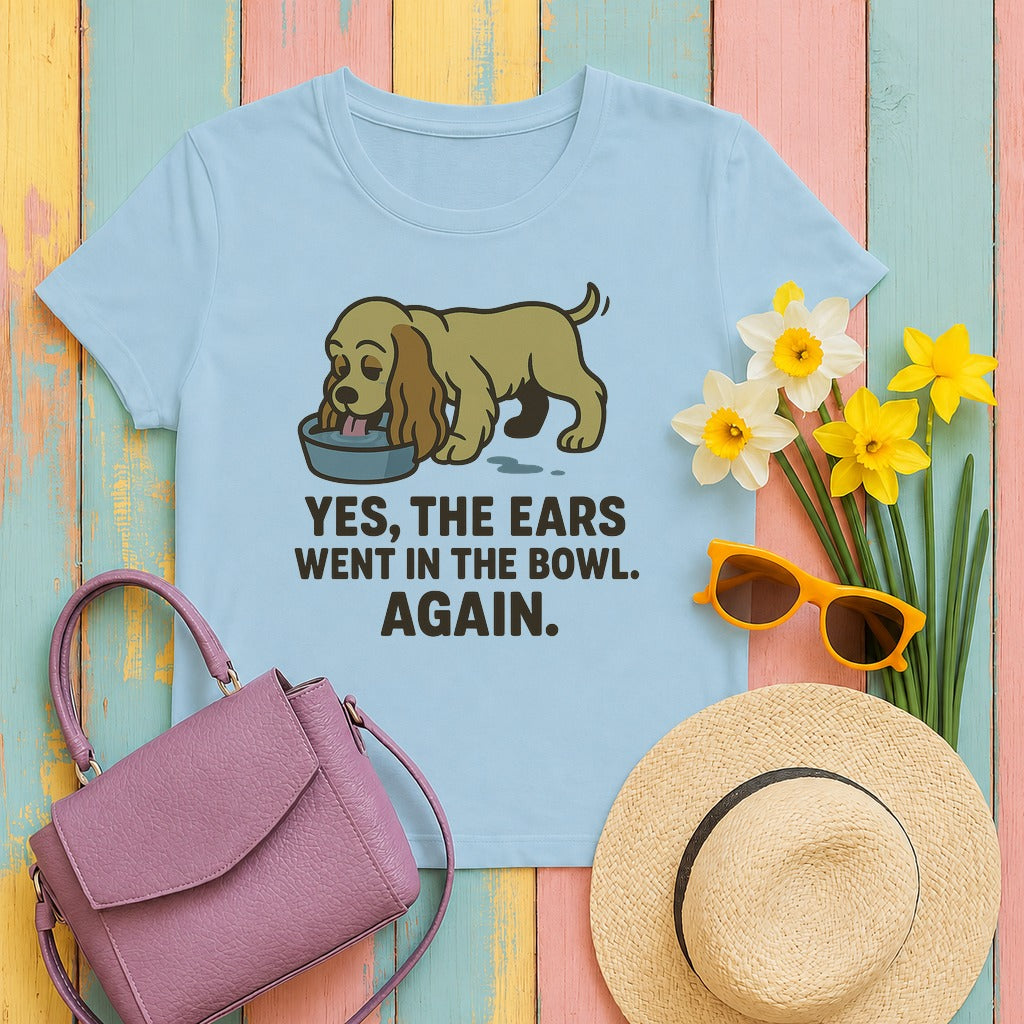 cocker spaniel ears-in-the-bowl tee flat lay hero