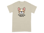 Powered by Snorts Cute Cartoon Dog Graphic T-Shirt
