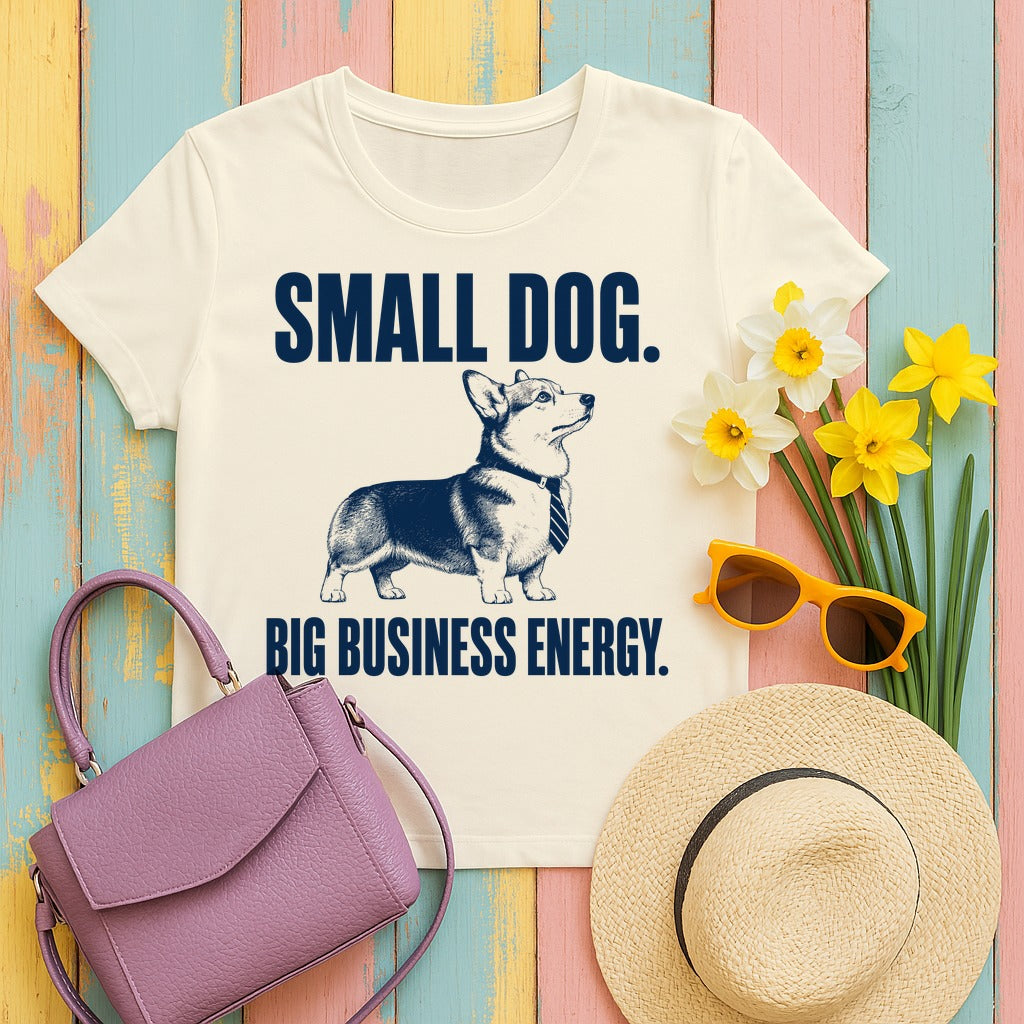 Big Business Energy Corgi T-Shirt in Natural